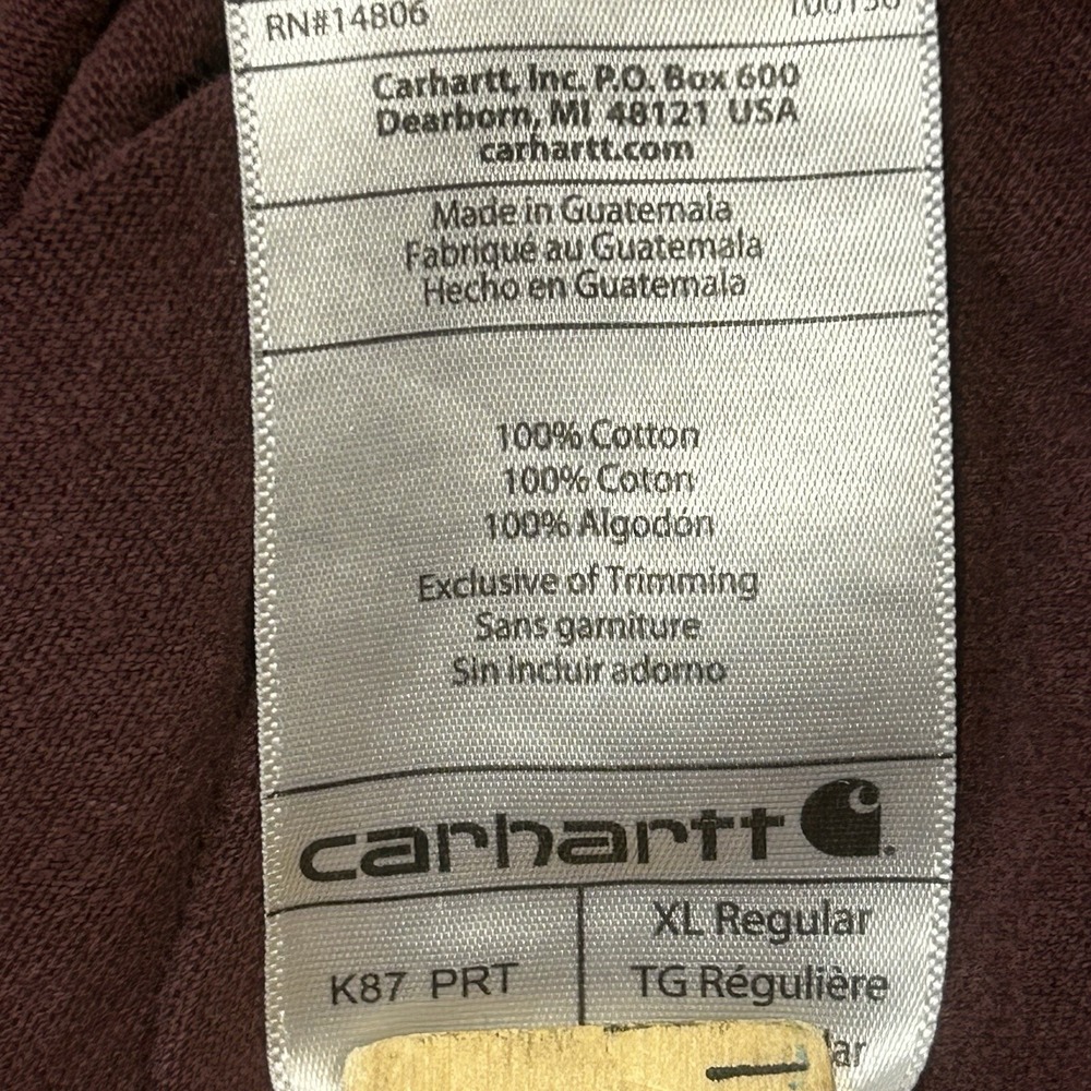 Carhartt Pocket Shirt Men XL Maroon Short Sleeve Sun Faded Thrashed Skate Grunge - Picture 6 of 16